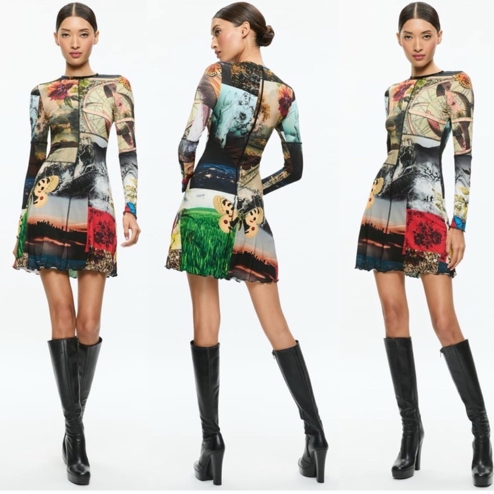 Alice + Olivia Delora Mini Dress in Eco Fusion New with Tags! - Picture 2 of 12